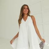 Game Winning Romper - White