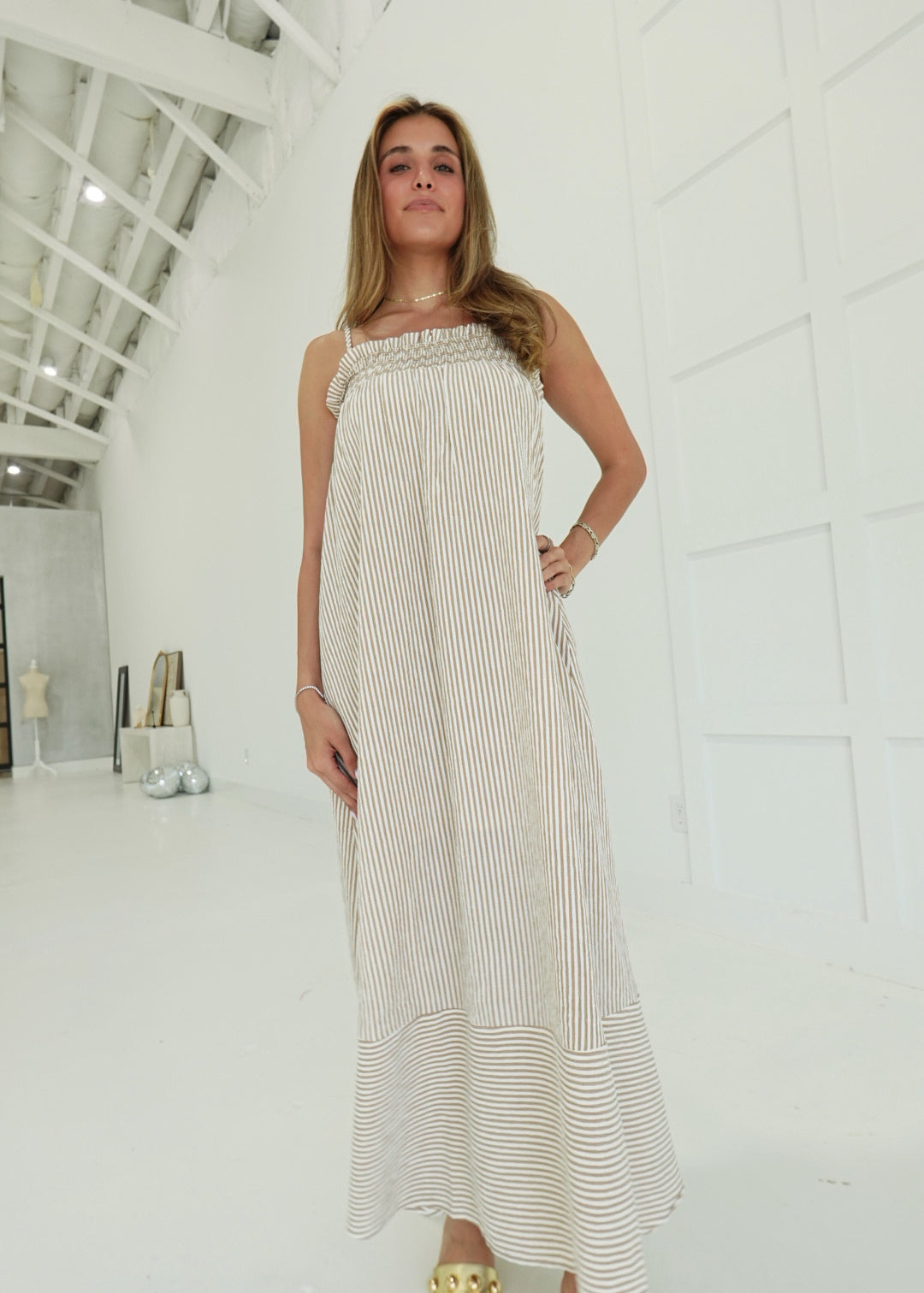 Coastline Maxi Dress - Brown