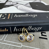 Circle Cut Dangle Earrings - Gold