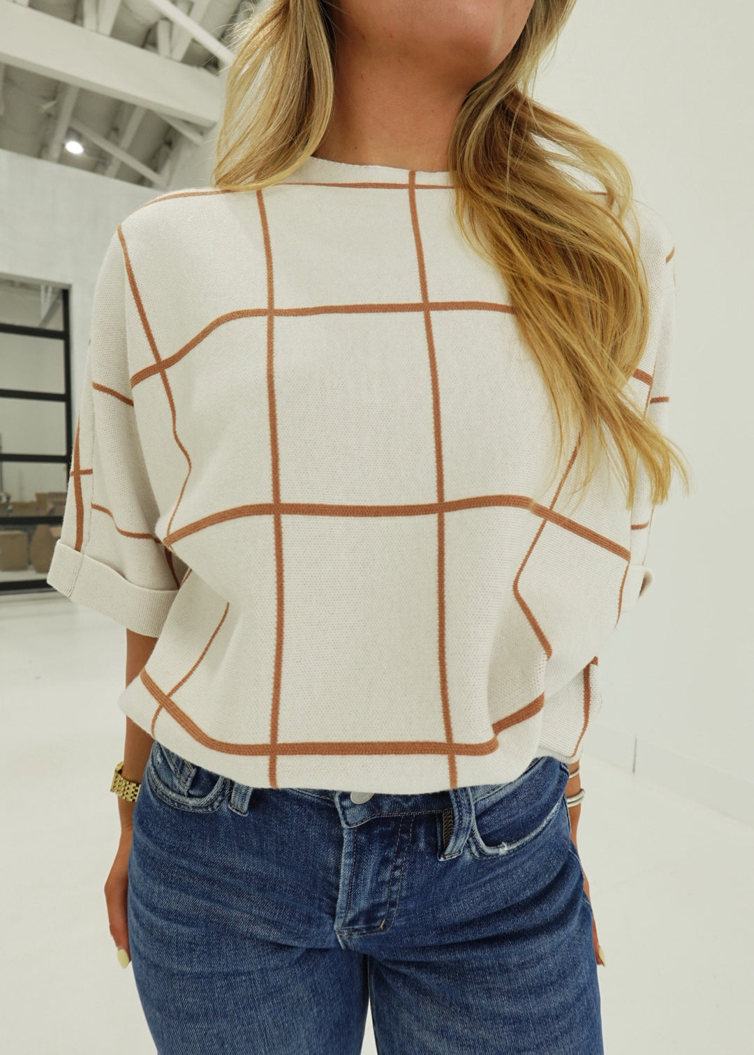 Griddy Sweater Top