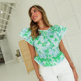 Reese Floral Top - Green