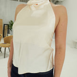 Wine Me Halter Top - Cream