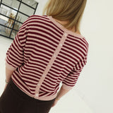 Jessie Striped Sweater - Burgundy