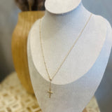 Cross Lariat Chain Necklace - G