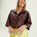 Crosby Cropped Jacket - Wine