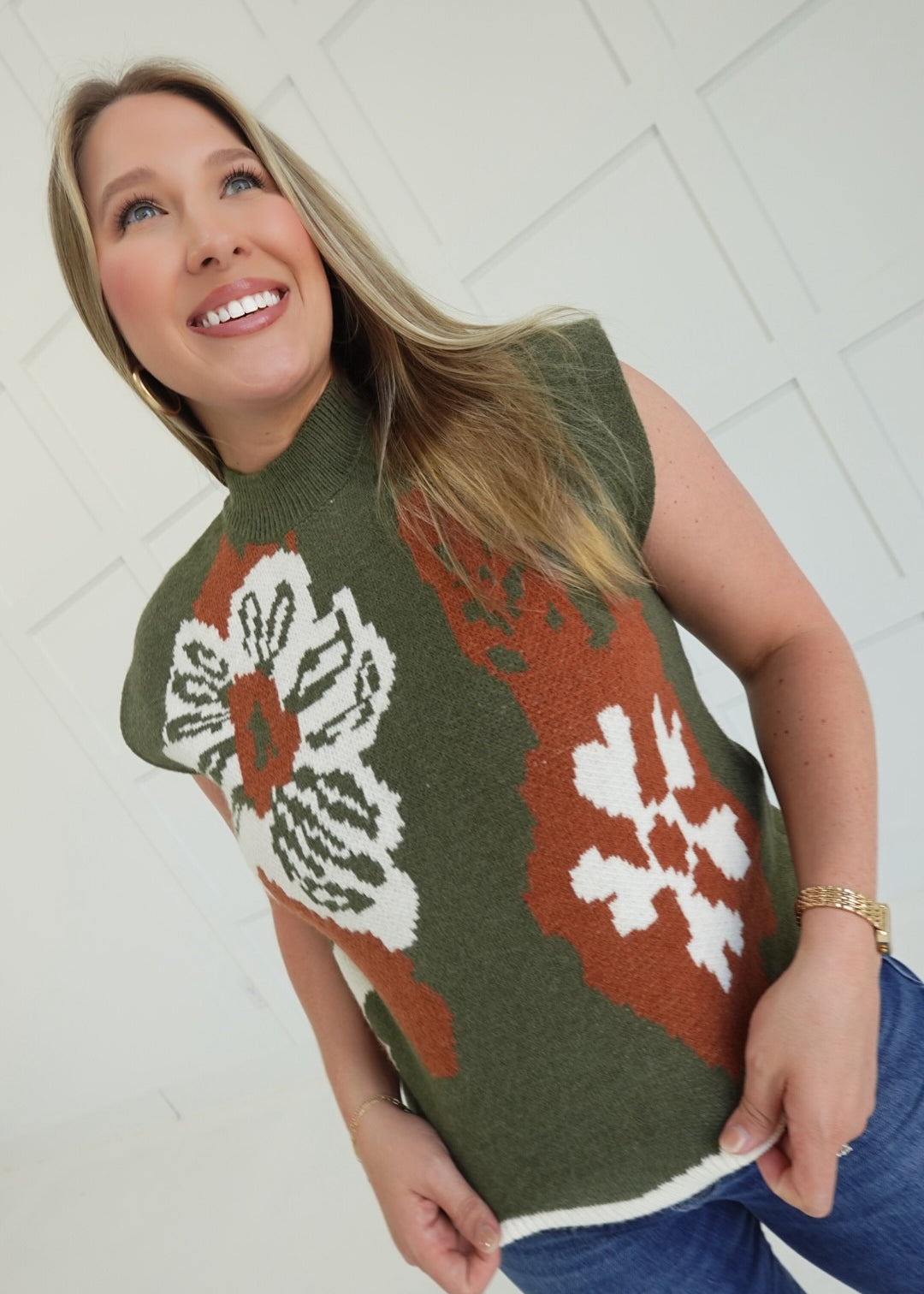Roundhouse Sweater Top - Olive