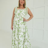 Emily's Floral Midi Dress - Green