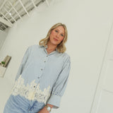 Lois Lace Top - Chambray