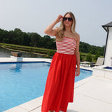 Believe In Freedom Midi Dress - Red