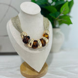 Tort Resin Mesh Necklace