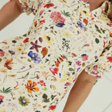 Full Bloom Mini Dress - Cream Red