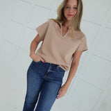 Bittersweet V-neck Blouse - Khaki