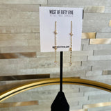 Threader Drop Earrings - Gold