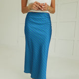 Fashionable Funky Midi Skirt - Green/Blue