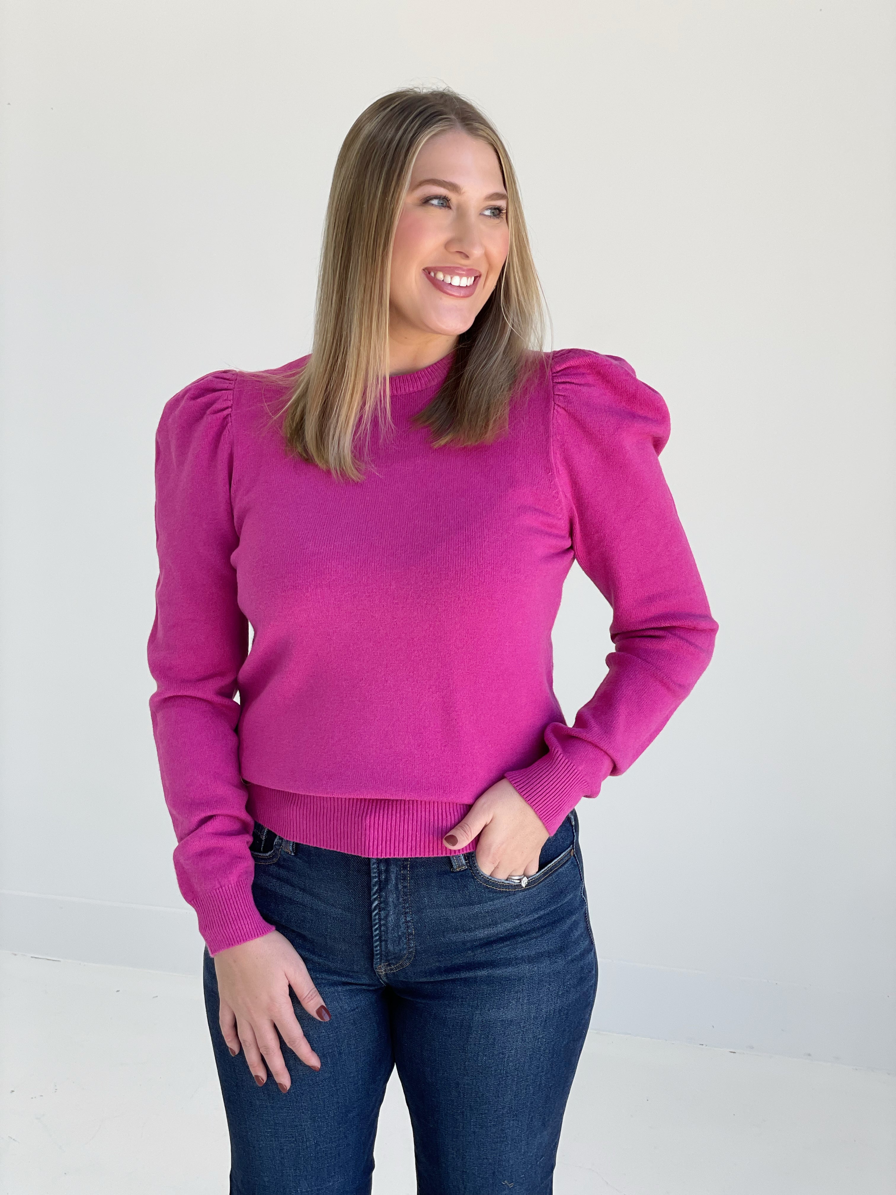 Back For Basics Sweater - Very Berry