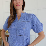 Bridgett Crochet Sweater - Blue