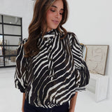 Devine Printed Top - Black