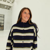 Baldwin Striped Cardi - Navy