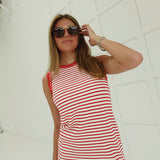 Simple Style Midi Dress - Red