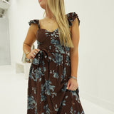 Enchanted Midi Dress - Dark Brown