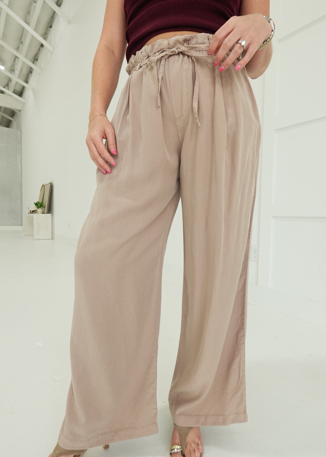 Markham Paperbag Pants - Taupe