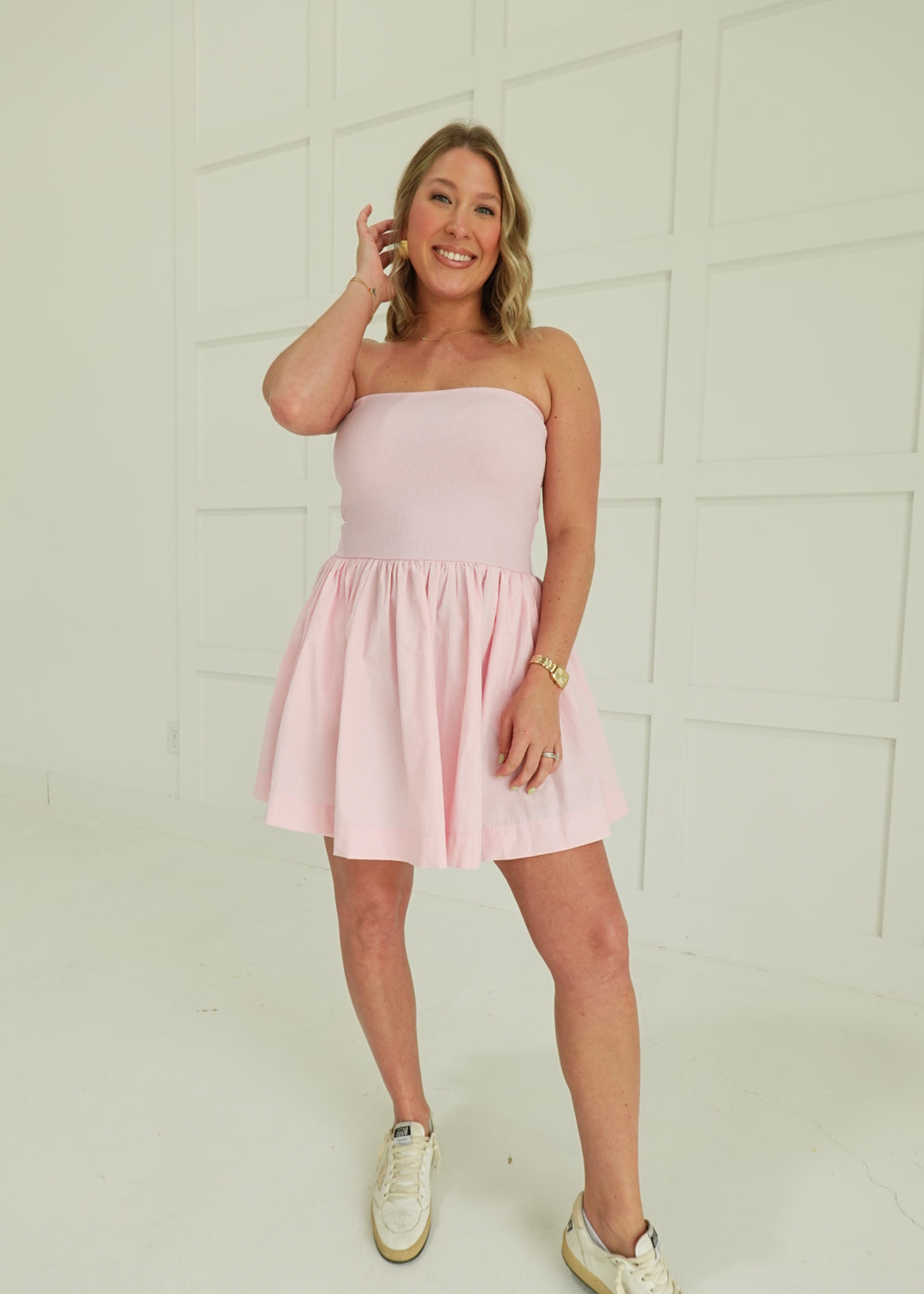 Fritzer Mini Dress - Soft Pink