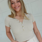 Snap Collared Top