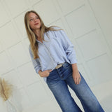 Quirky Button Down Top - Blue