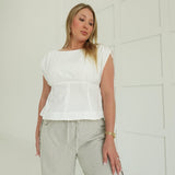 Porter's Peplum Top - Off White