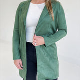 Late Calls Suede Jacket - Grove Green