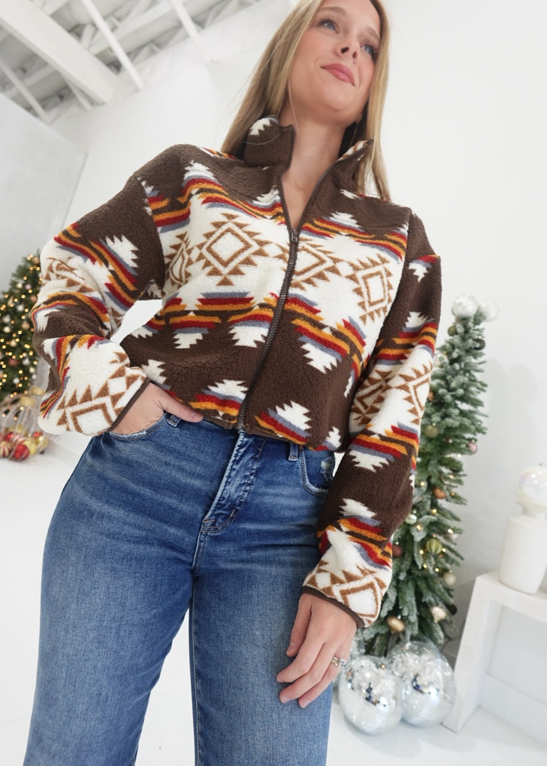 Rockie Aztec Jacket - Brown