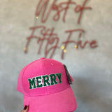 "Merry" Baseball Cap - Pink