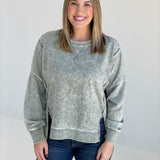 Lightly Taken Pullover Top - Olive