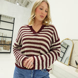 Chancey Sweater Top - Burgundy