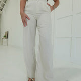 Lindy Linen Trouser - Natural