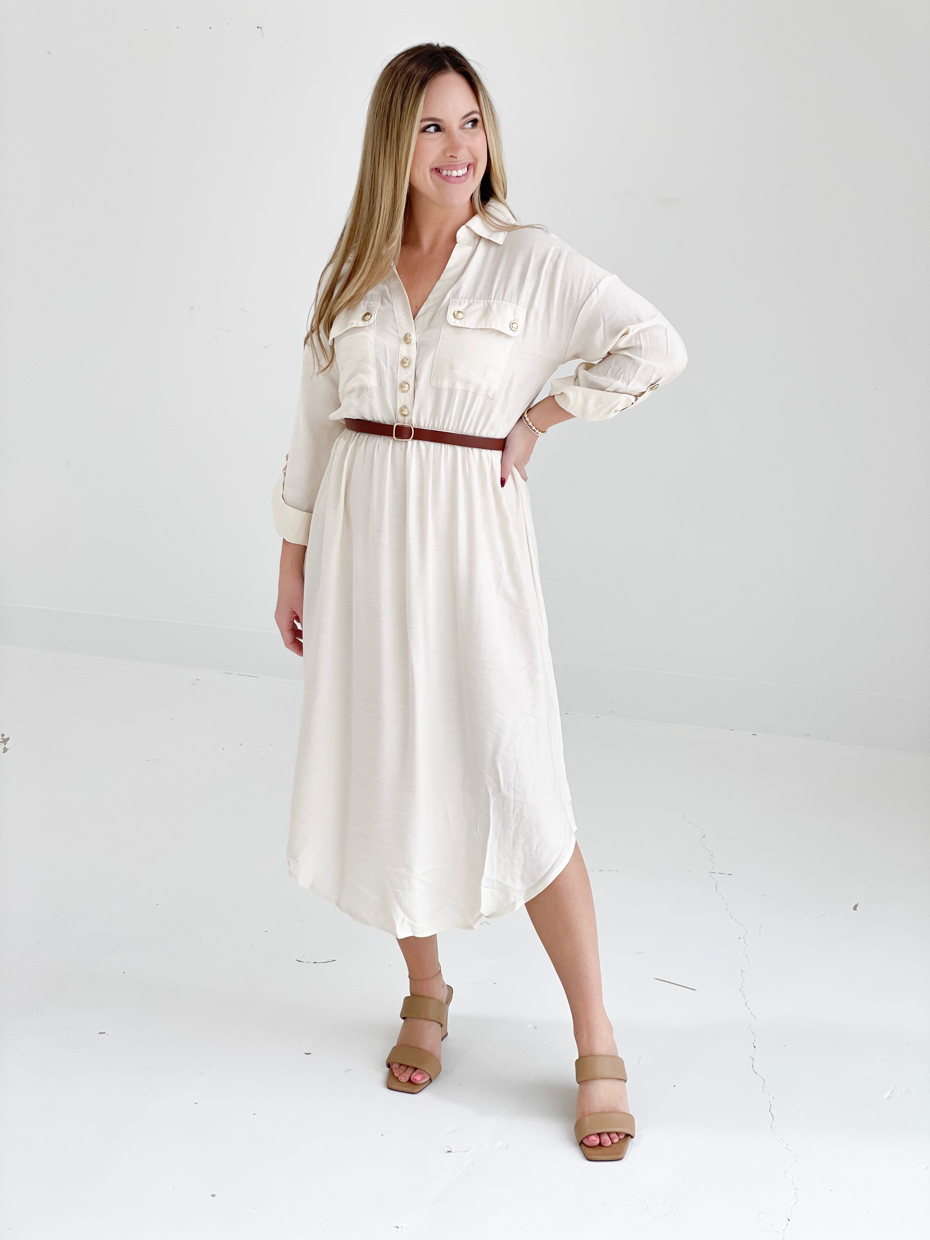 To My Core Dress - Cream