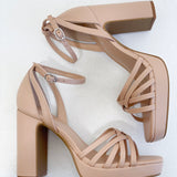 Strapped Out Heel - Nude