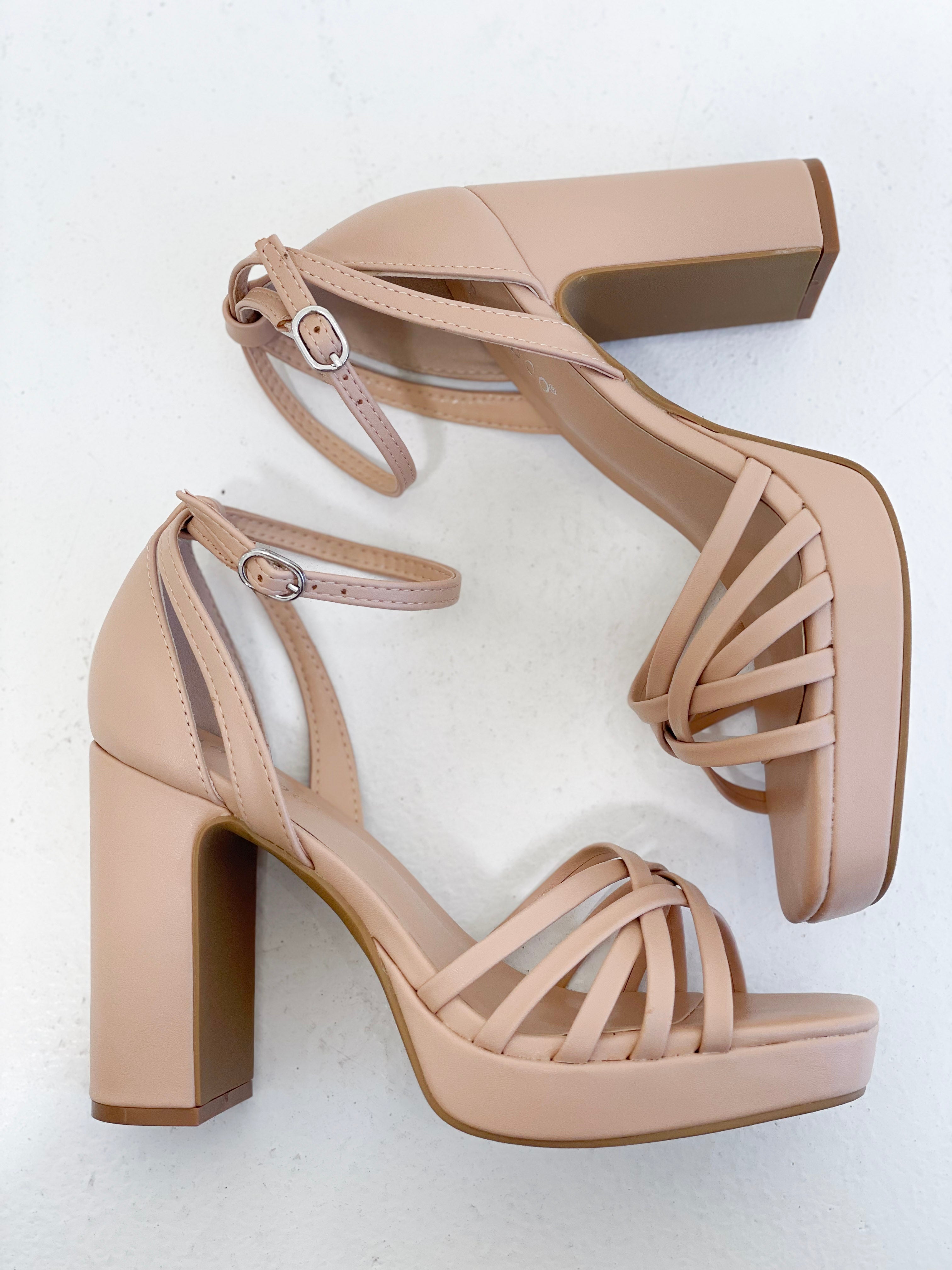 Strapped Out Heel - Nude