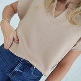 Bittersweet V-neck Blouse - Khaki