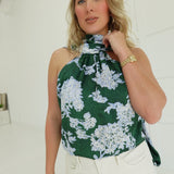 Montague Satin Blouse - Green