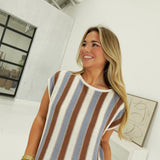 Harvesting Stripe Sweater - Blue/Brown