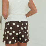 Pia Polkadot Shorts - Brown