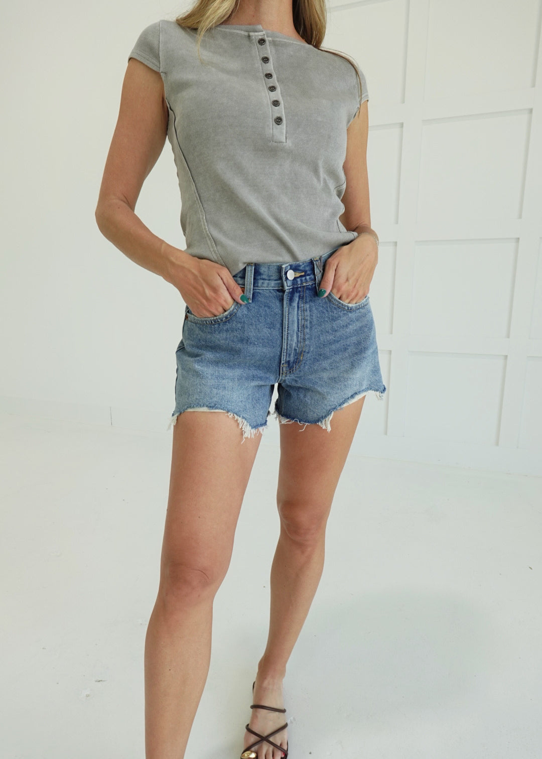 Back Home Denim Shorts - Medium