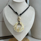 Large Mosaic Hoop Cord Necklace