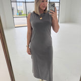 Yes Day Midi Shirt Dress - Charcoal