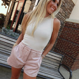 Essential Suede Shorts - Blush