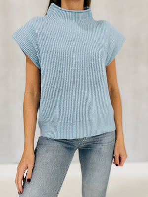 Hit Pause Sweater Vest - Baby Blue