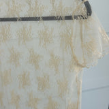 Short Sleeve Lace Top - Nude