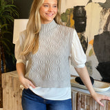 Kelly Contrast Top - Grey