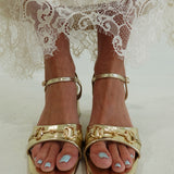 Farrah Block Heel - Gold